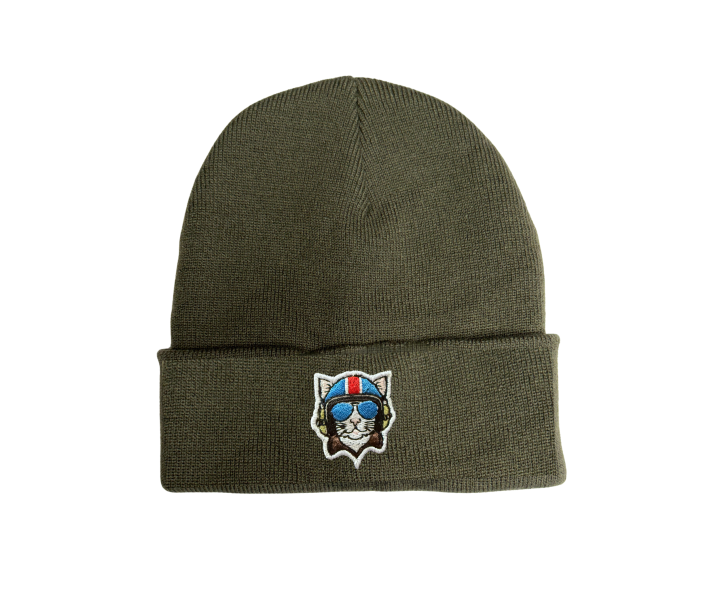 Czapka zimowa lotnicza - Aviation beanie hat - lotnictwo - militaria - aviation - zielona - green
