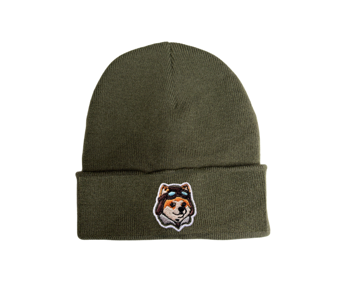 Czapka zimowa lotnicza - Aviation beanie hat - lotnictwo - militaria - aviation - zielony- green