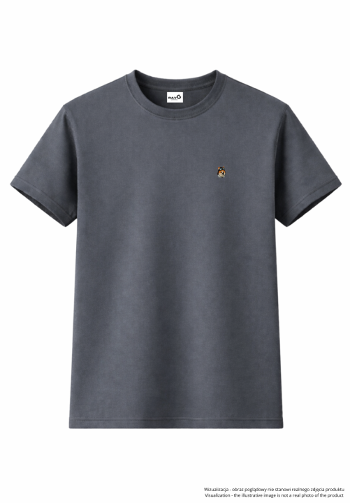Minimalist aeronaut akita T-shirt - steel.png