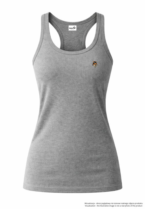 Minimalist aeronaut akita female tank top - gray.png