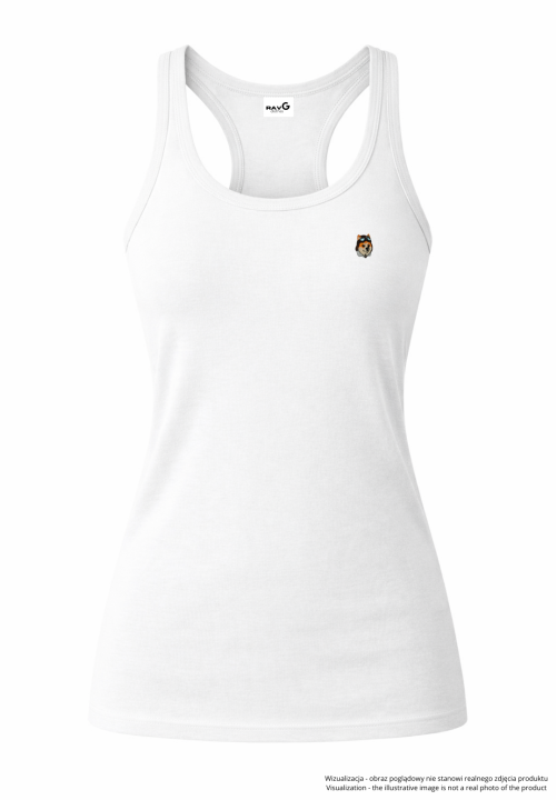Minimalist aeronaut akita female tank top - white.png