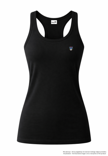 Minimalist pilot cat female tank top - black.png