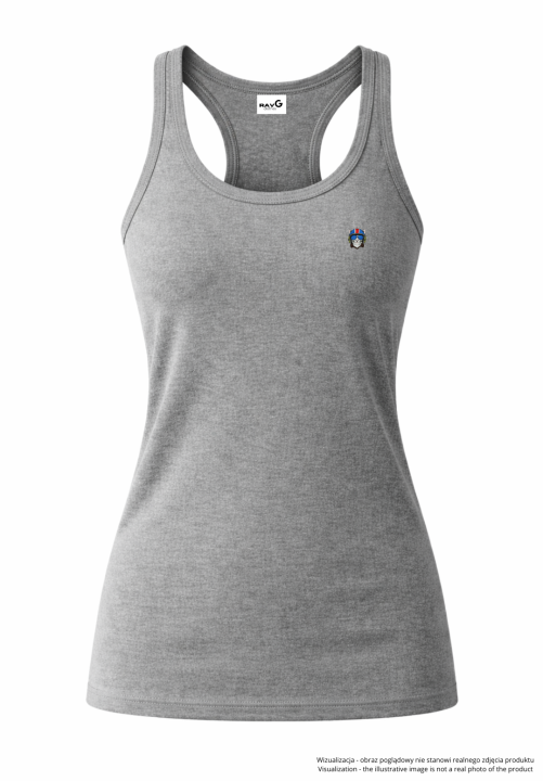 Minimalist pilot cat female tank top - gray.png