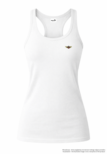 Minimalist wings female tank top - white.png
