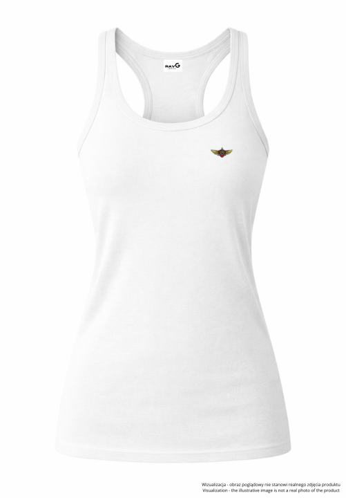 Minimalist wings female tank top - white.png