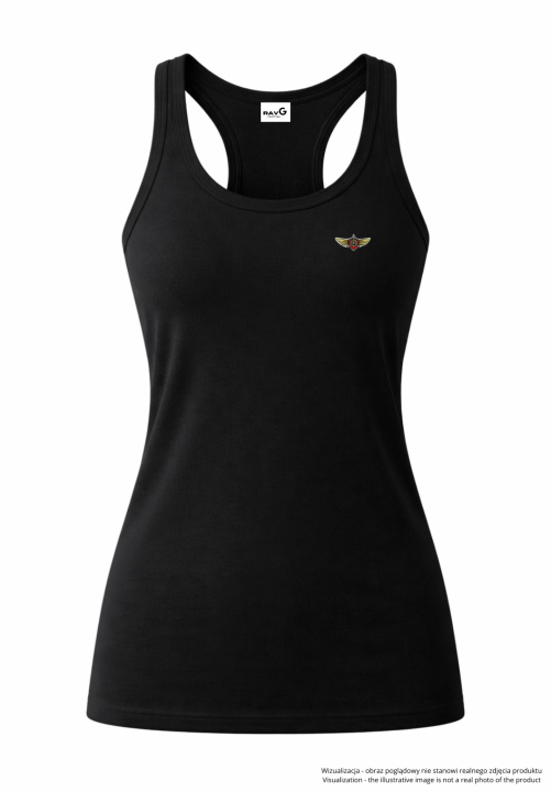 Minimalist wings female tank top - black.png